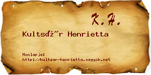 Kultsár Henrietta névjegykártya